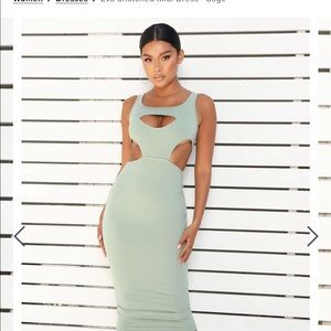 Green fashion nova midi dress